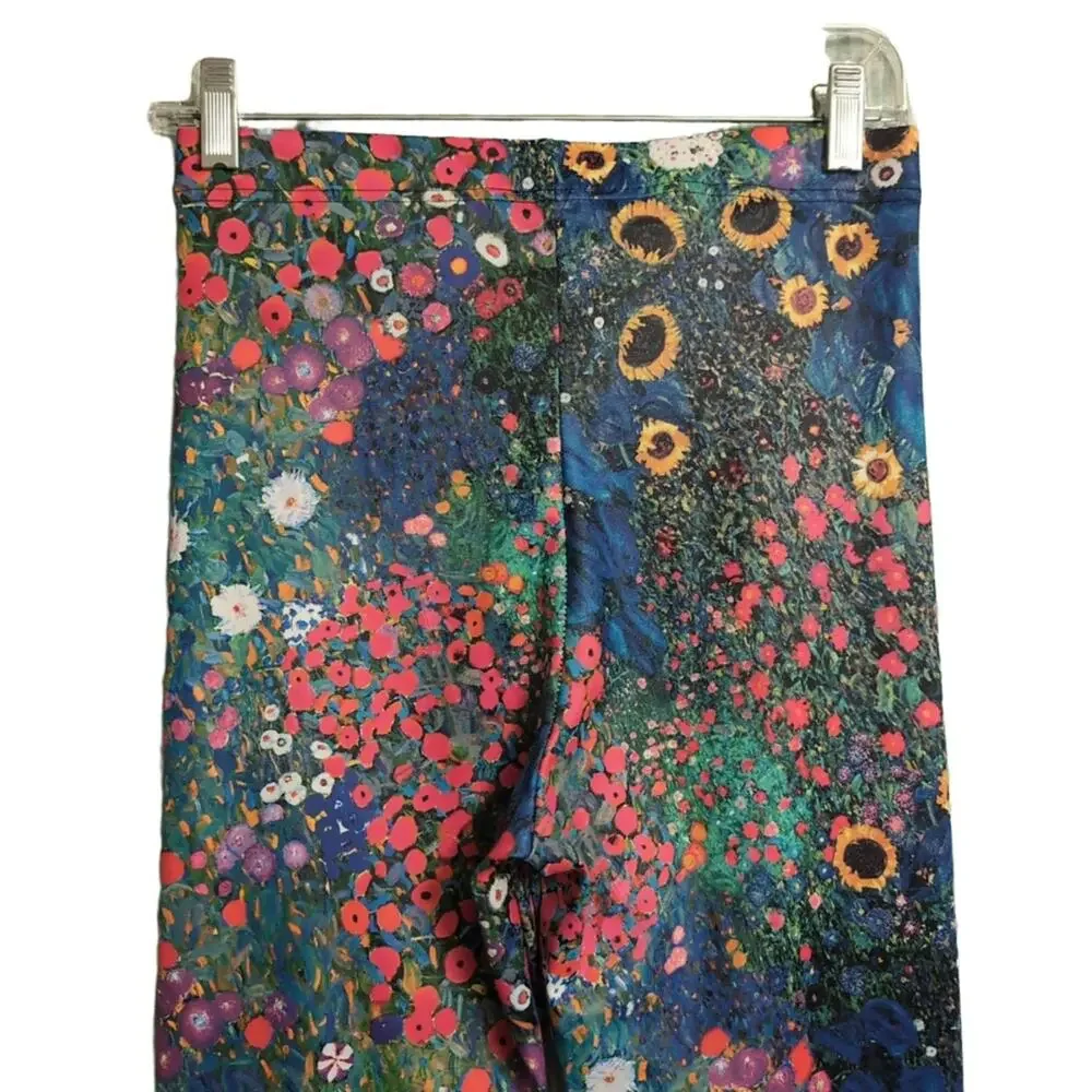 BlackMilk Multi-Color Floral Vibrant Art Inspired Leggings Pants M - Picture 3 of 9